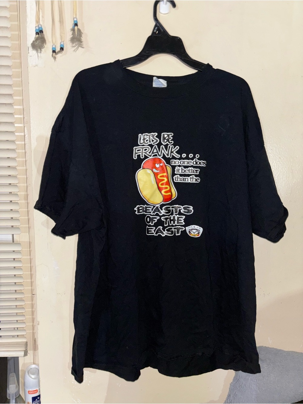 Black Graphic 'Let's Be Frank' Hot Dog Tee